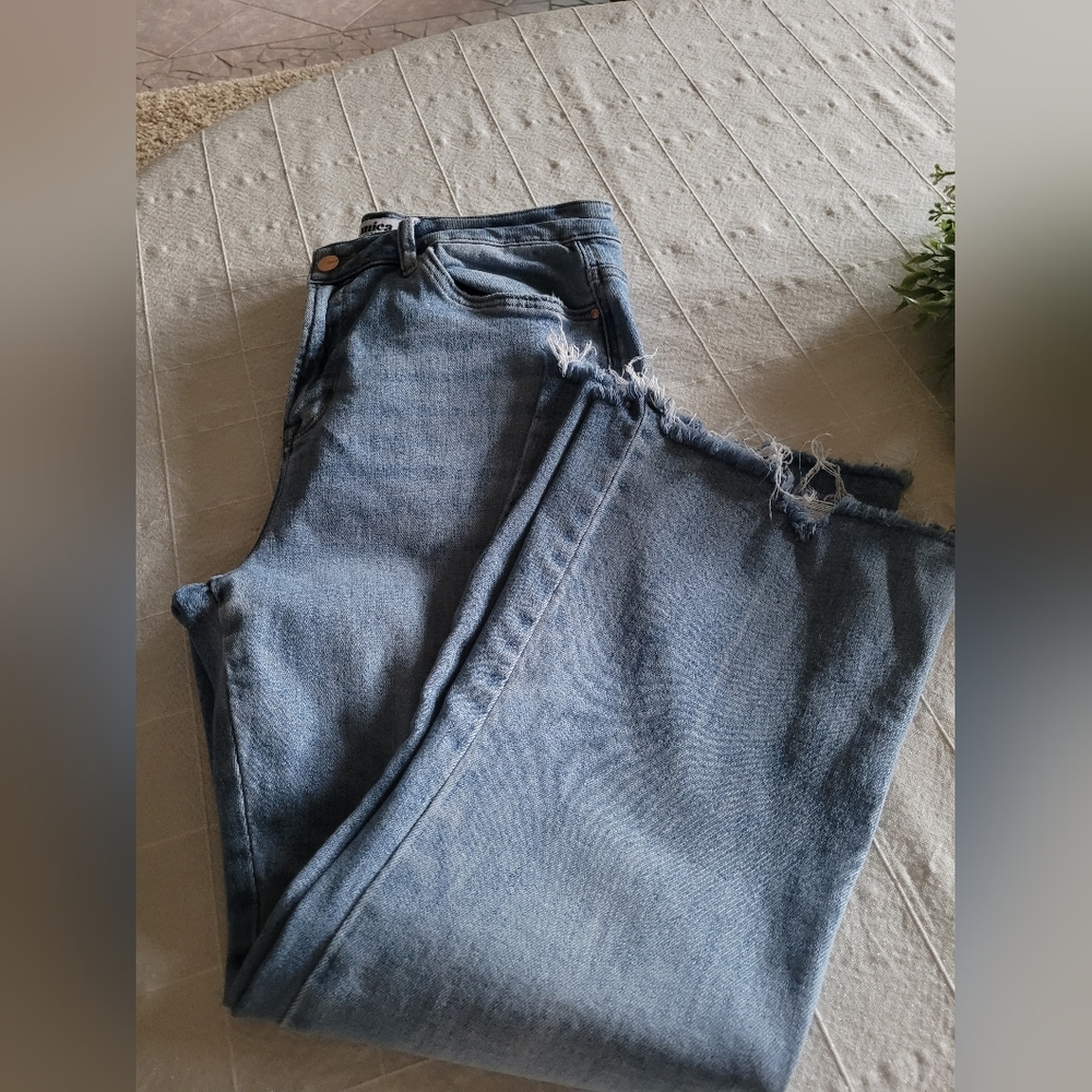 MICA brand Women's Light Blue Distressed hem